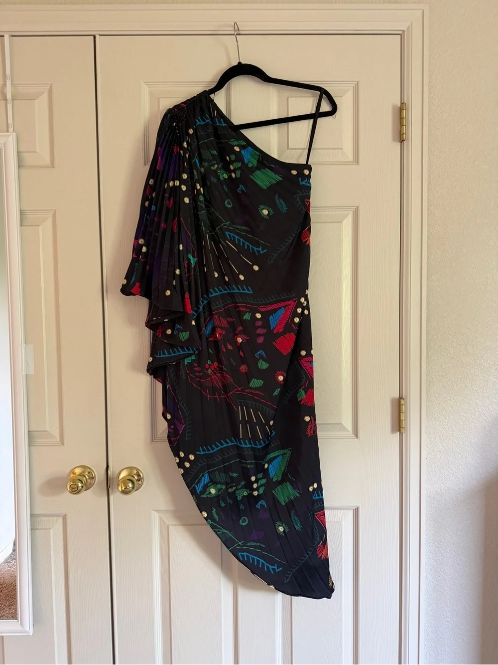Hutch Printed One-Shoulder Gown black XSP - Picture 4 of 4